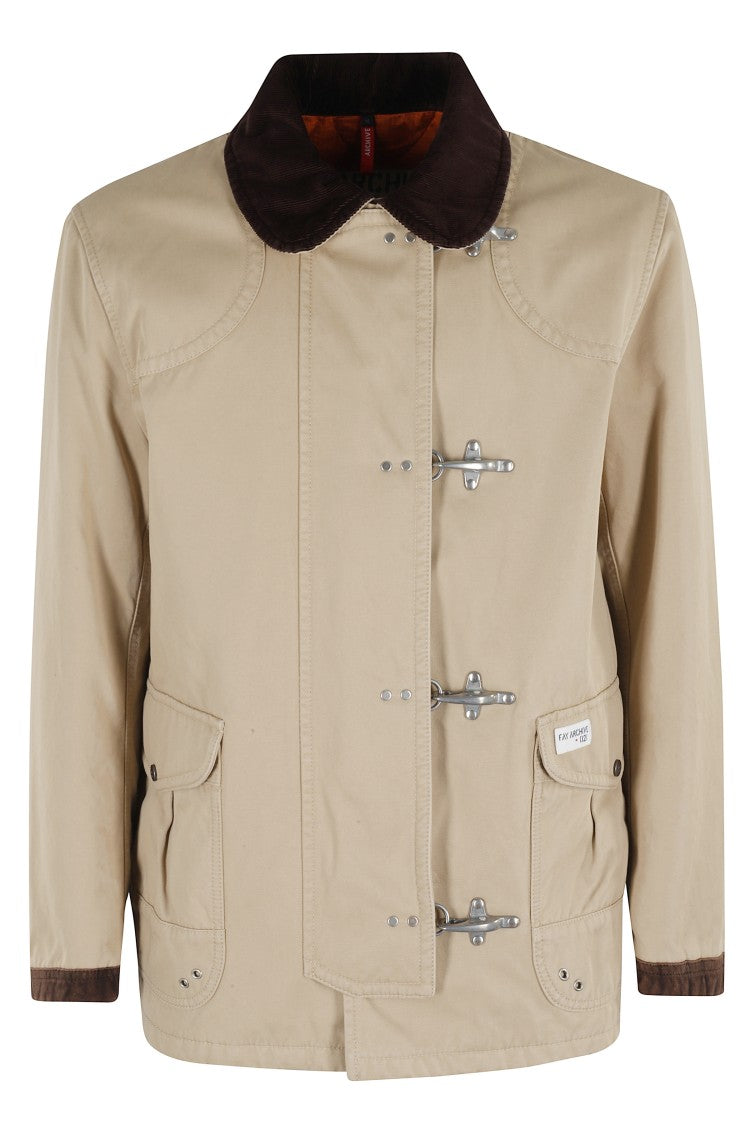 Fay 4 Hooks Archive Jacket In Sand Cotton Fabric
