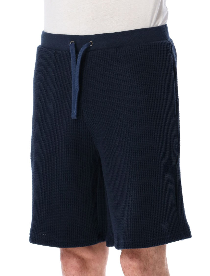 Emporio Armani Waffle Knit Drawstring Bermuda Shorts