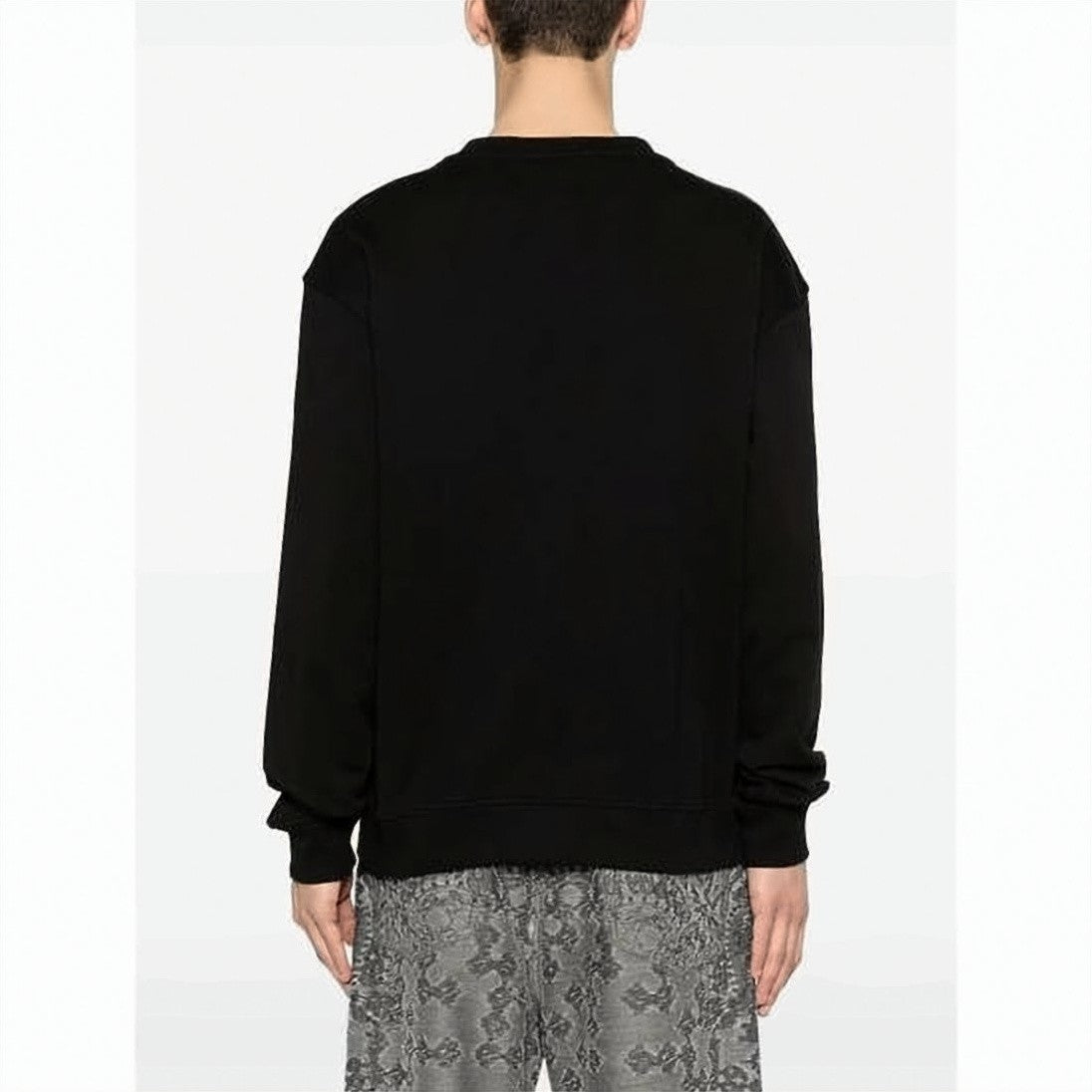 Versace Long-Sleeve Black T-Shirt With Artistic White Graphic