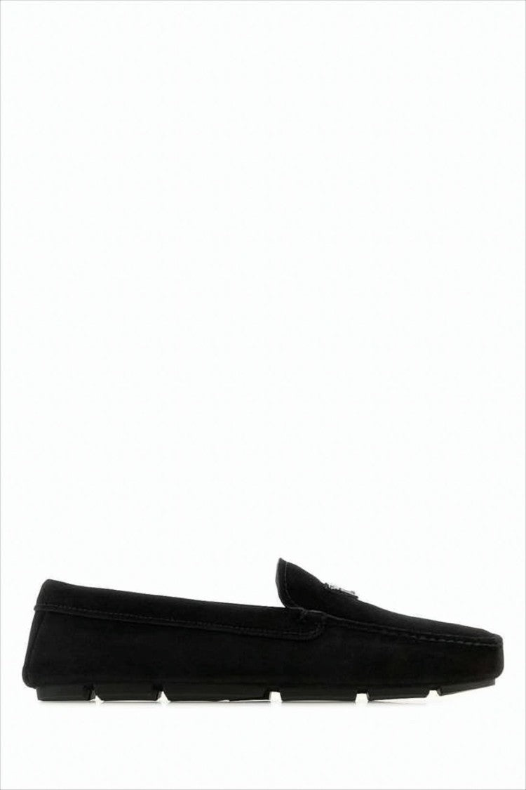 Prada Suede Loafer With Low Profile Rubber Sole