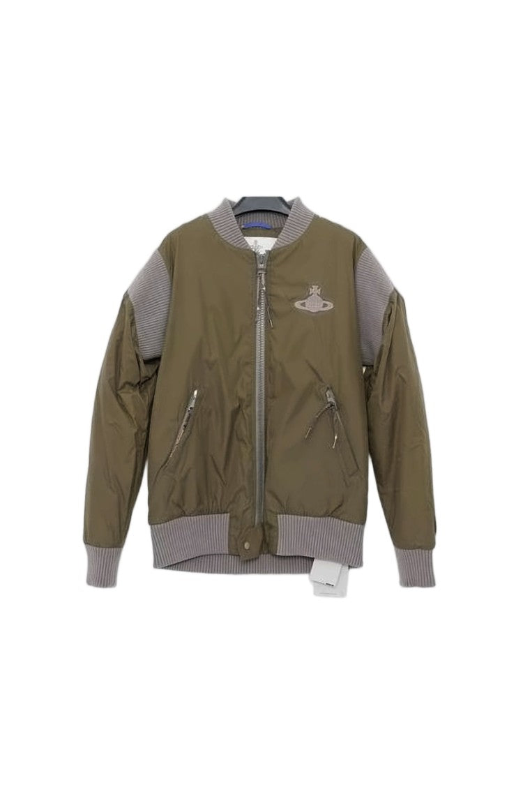 Vivienne Westwood Olive Green Bomber Jacket With Contrasting Details