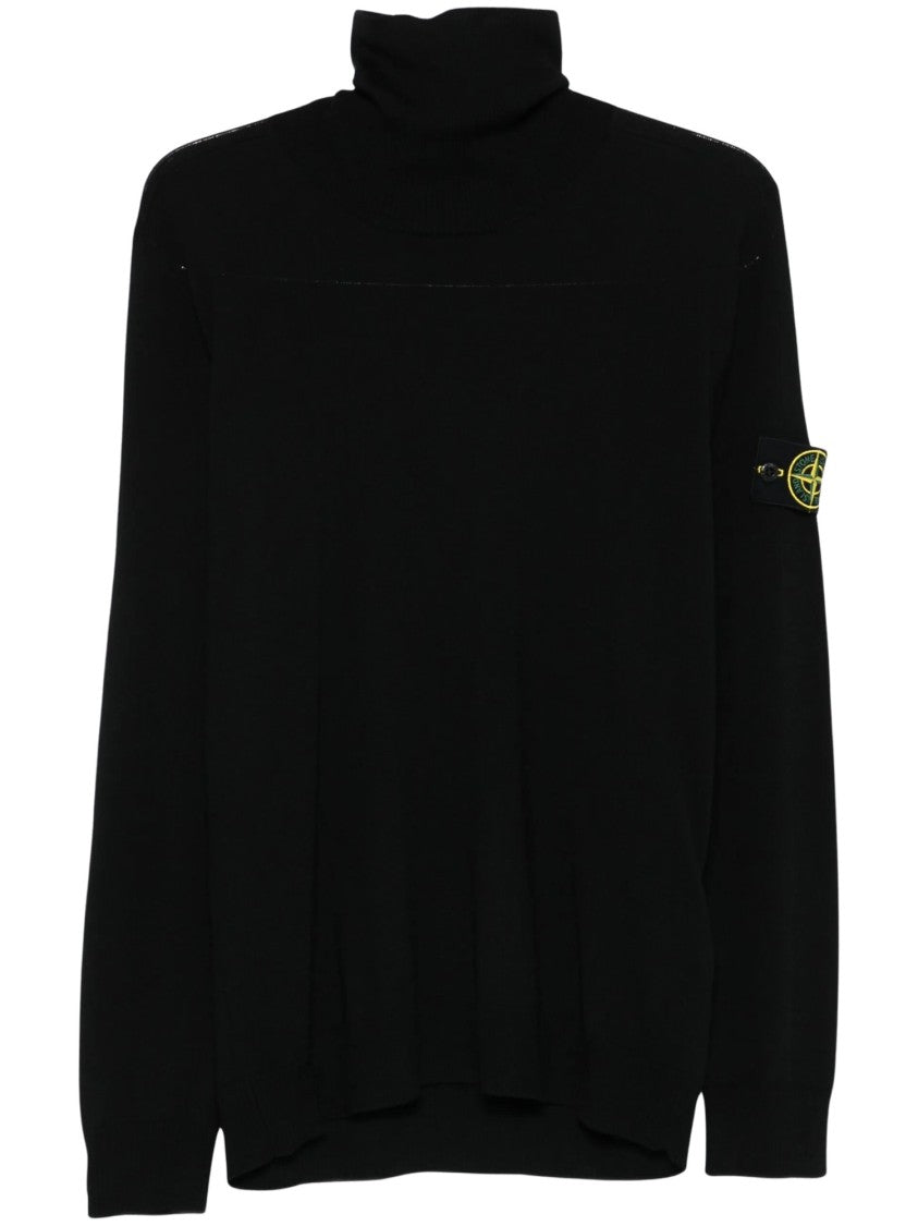 Stone Island T-Neck Patch Logo Turtleneck Sweater