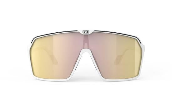 Rudy Project Bold Oversized Shield Sunglasses With Reflective Gold Lenses