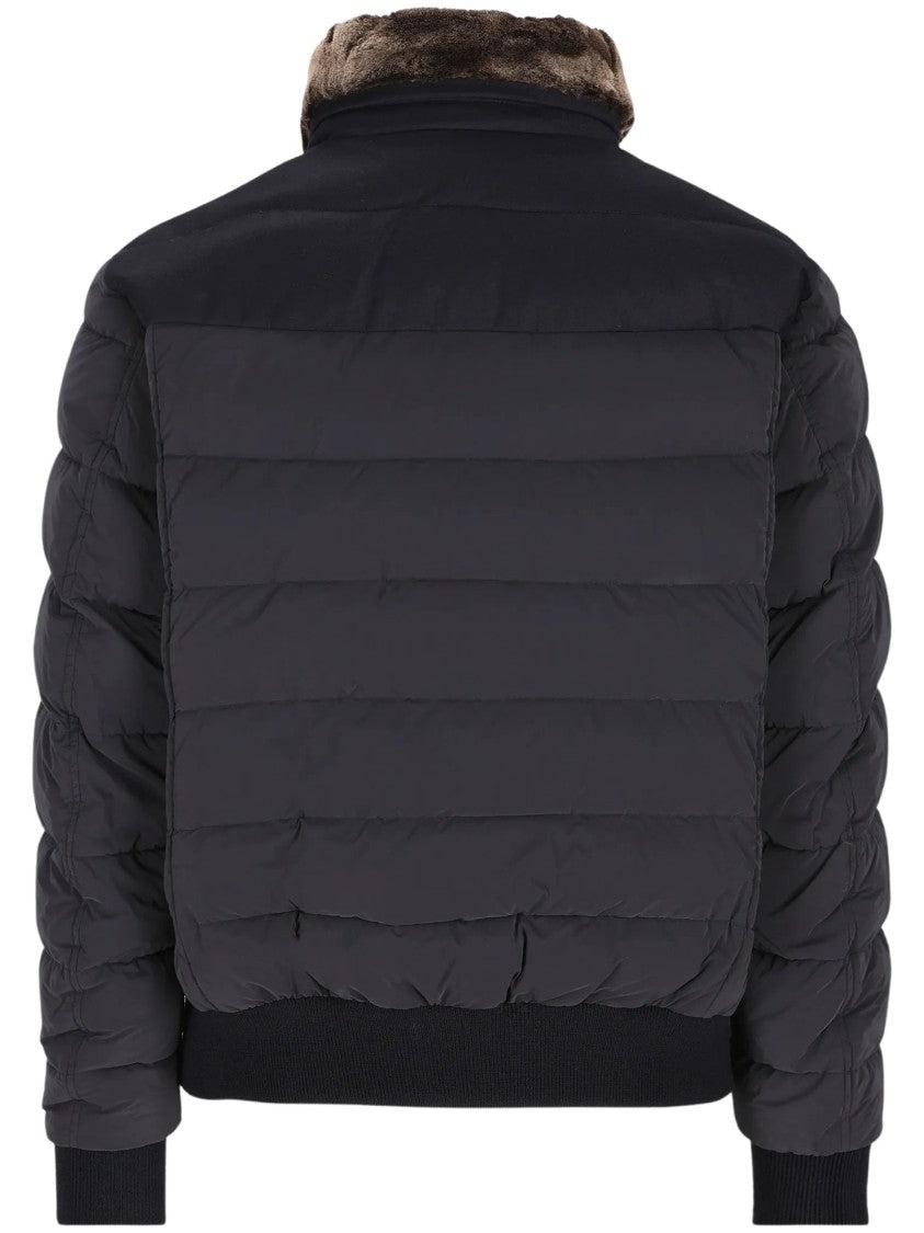 Moorer Quilted Coat With Plush Faux-Fur Trim And Functional Design