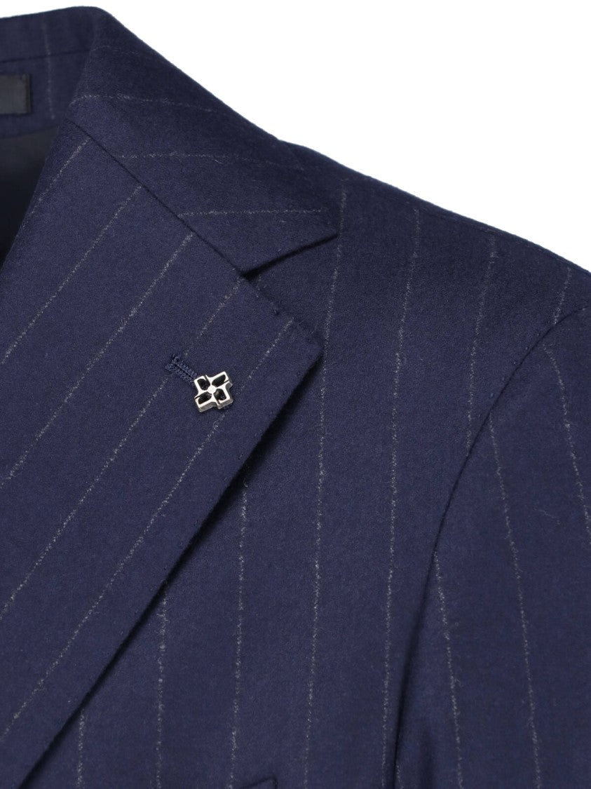 Tagliatore Exclusive Blue Pinstripe Tailored Suit By Tagliatore