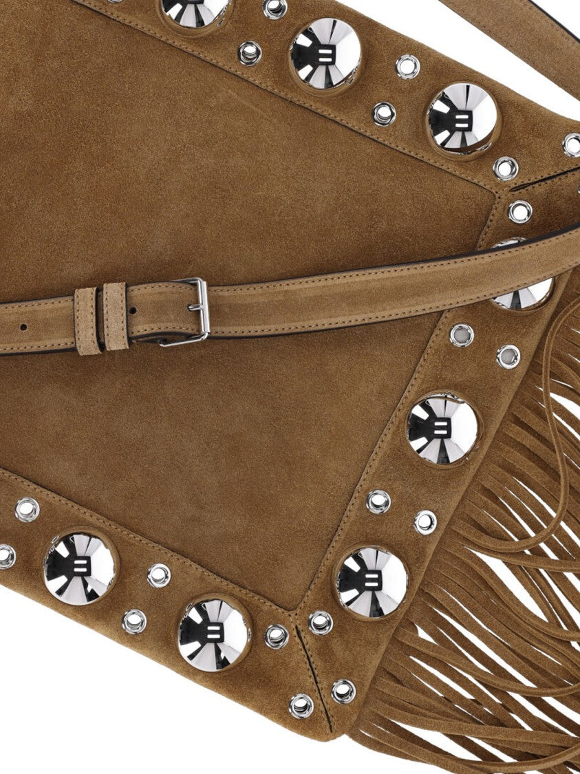 Valentino Garavani Suede Shoulder Bag With Silver Studs
