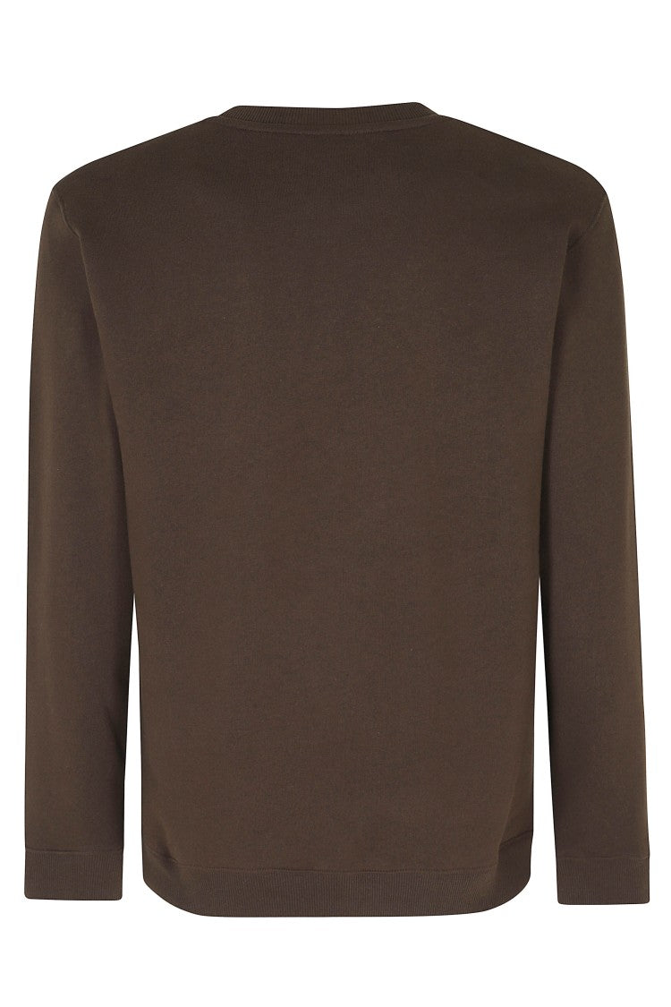Dondup Brown Logo Patch Fleece-Lined Cotton Sweatshirt