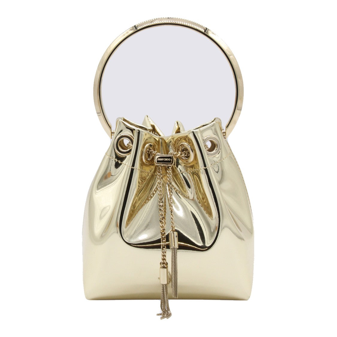 Jimmy Choo Gold Leather Bon Bon Satchel