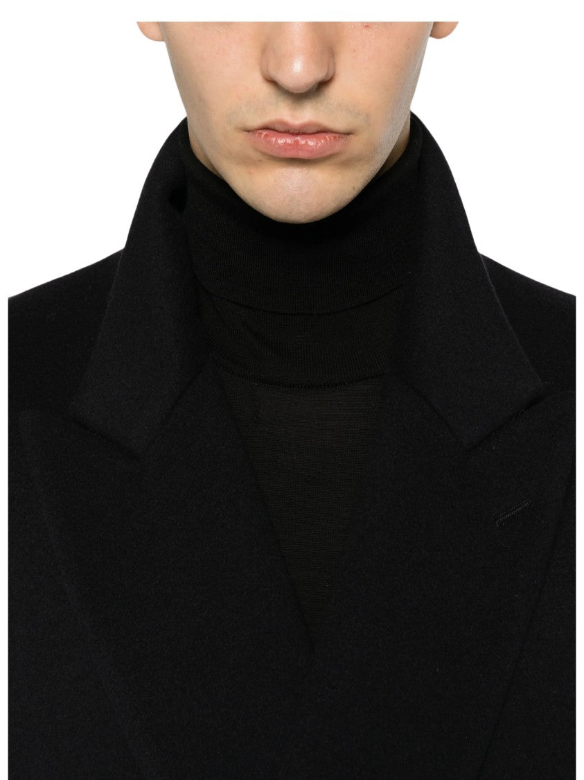 Lardini Double-Breasted Peak-Lapel Coat