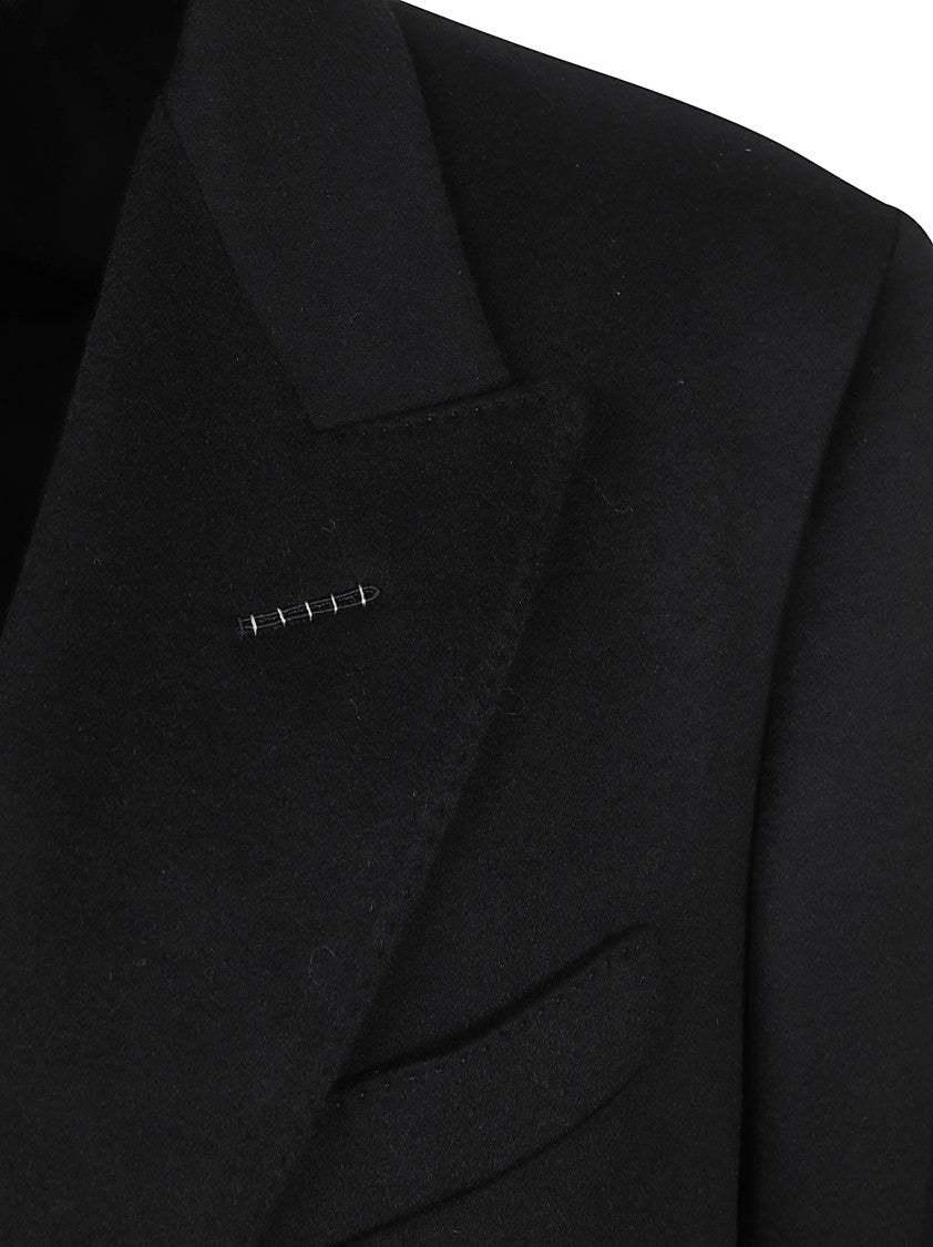 Tom Ford Double-Breasted Wool Coat With Wide Lapels