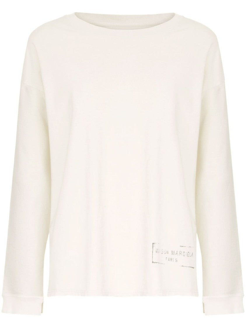 Maison Margiela Milky White Cotton Sweatshirt