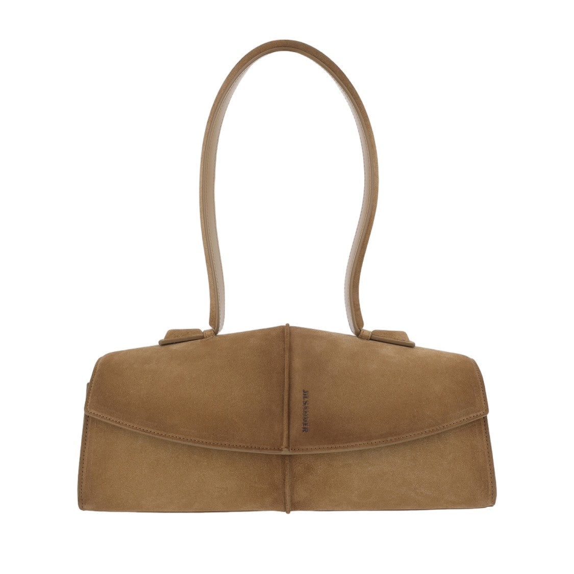 Jil Sander Elongated Rectangular Suede Leather Bag With Flap Closure