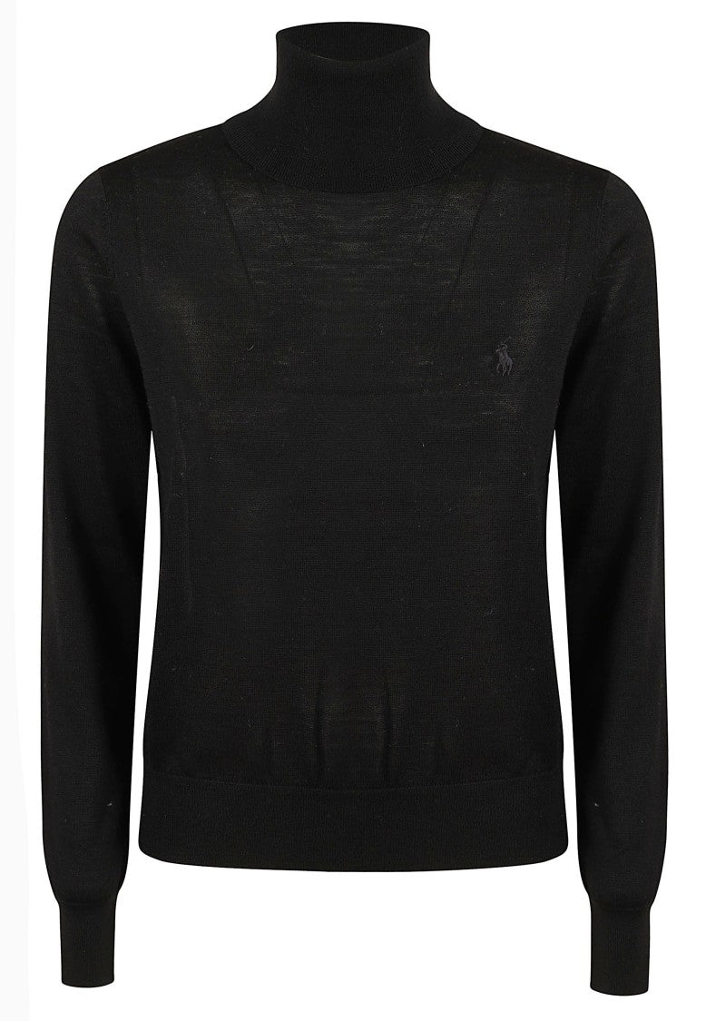 Polo Ralph Lauren Black Long-Sleeved Wool Turtleneck Sweater