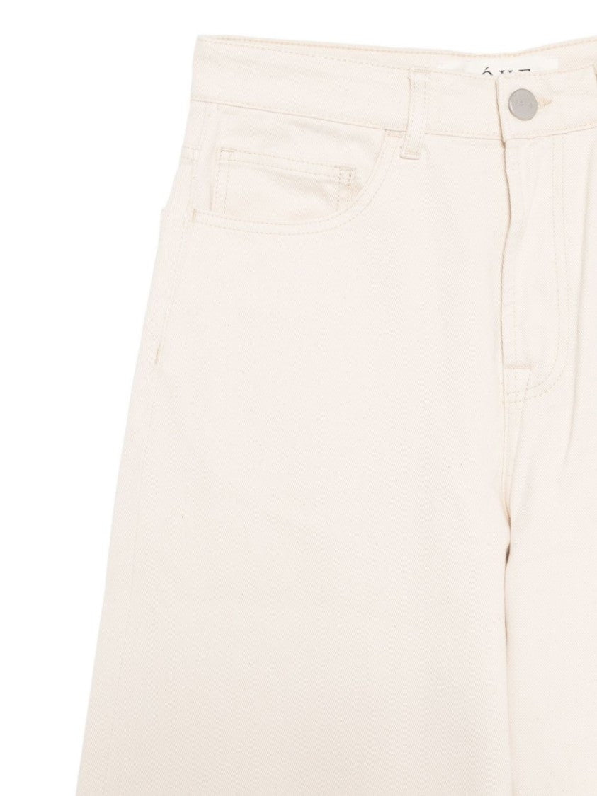 Róhe Wide-Leg White Denim Jeans With High Waist