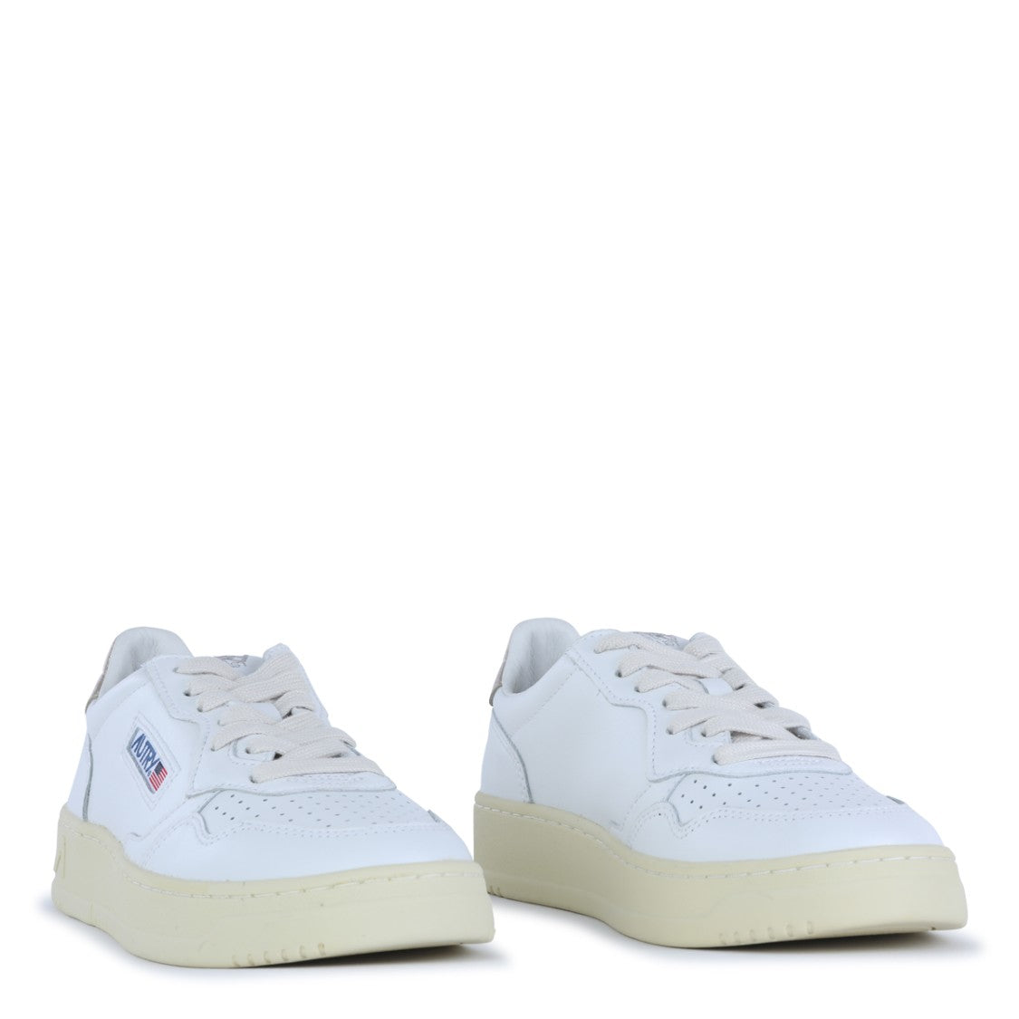 Autry Panelled White Leather Sneakers