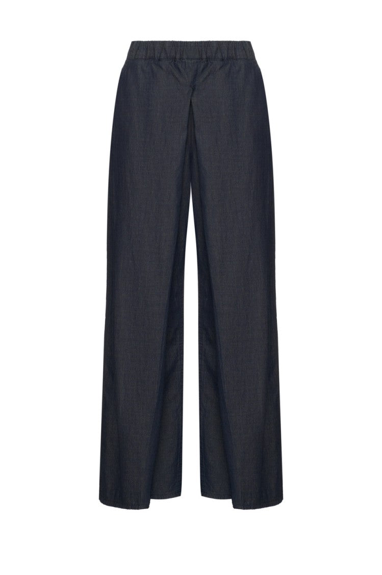 Armani Exchange Wide-Leg Summer Trousers Elastic Waistband Flowing