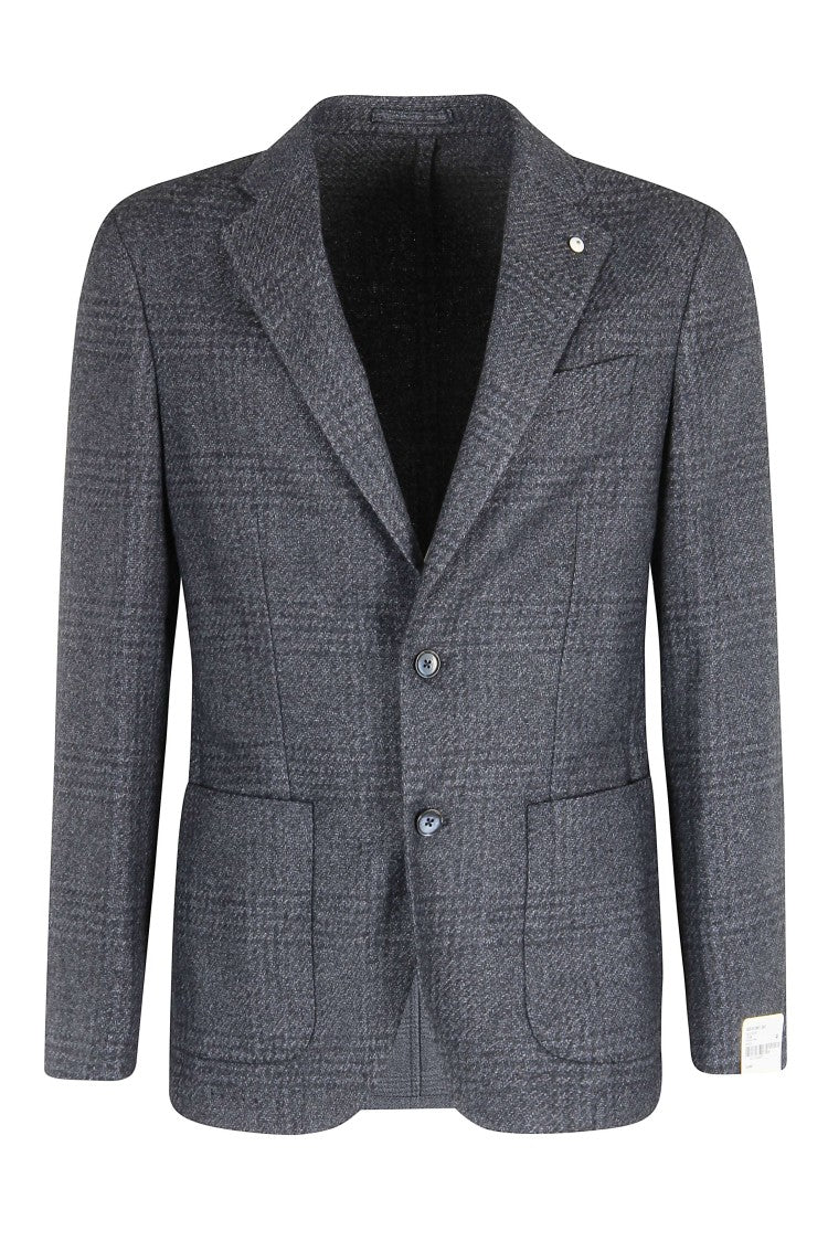 L.B.M. Jack Dark Blue Single-Breasted Wool-Blend Jacket