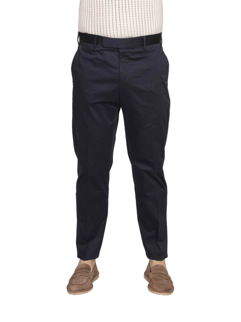 Pt Torino Rebel Navy Cropped Slim Straight-Leg Pants