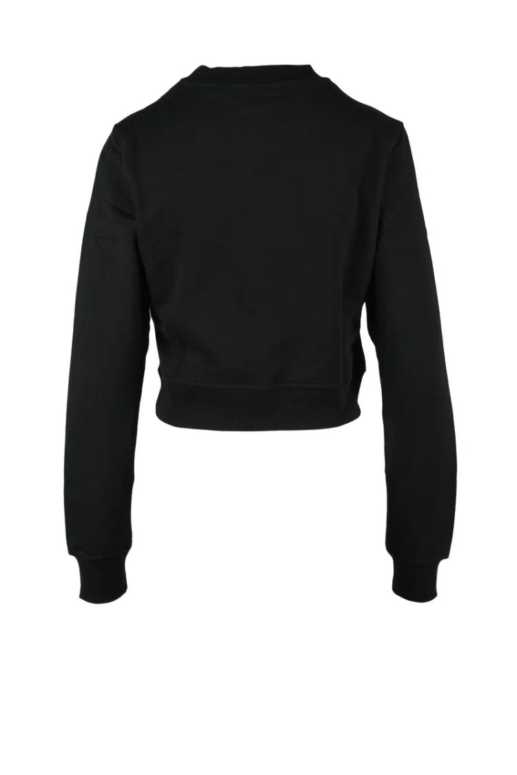 Diesel Black Cropped Cotton Sweatshirt