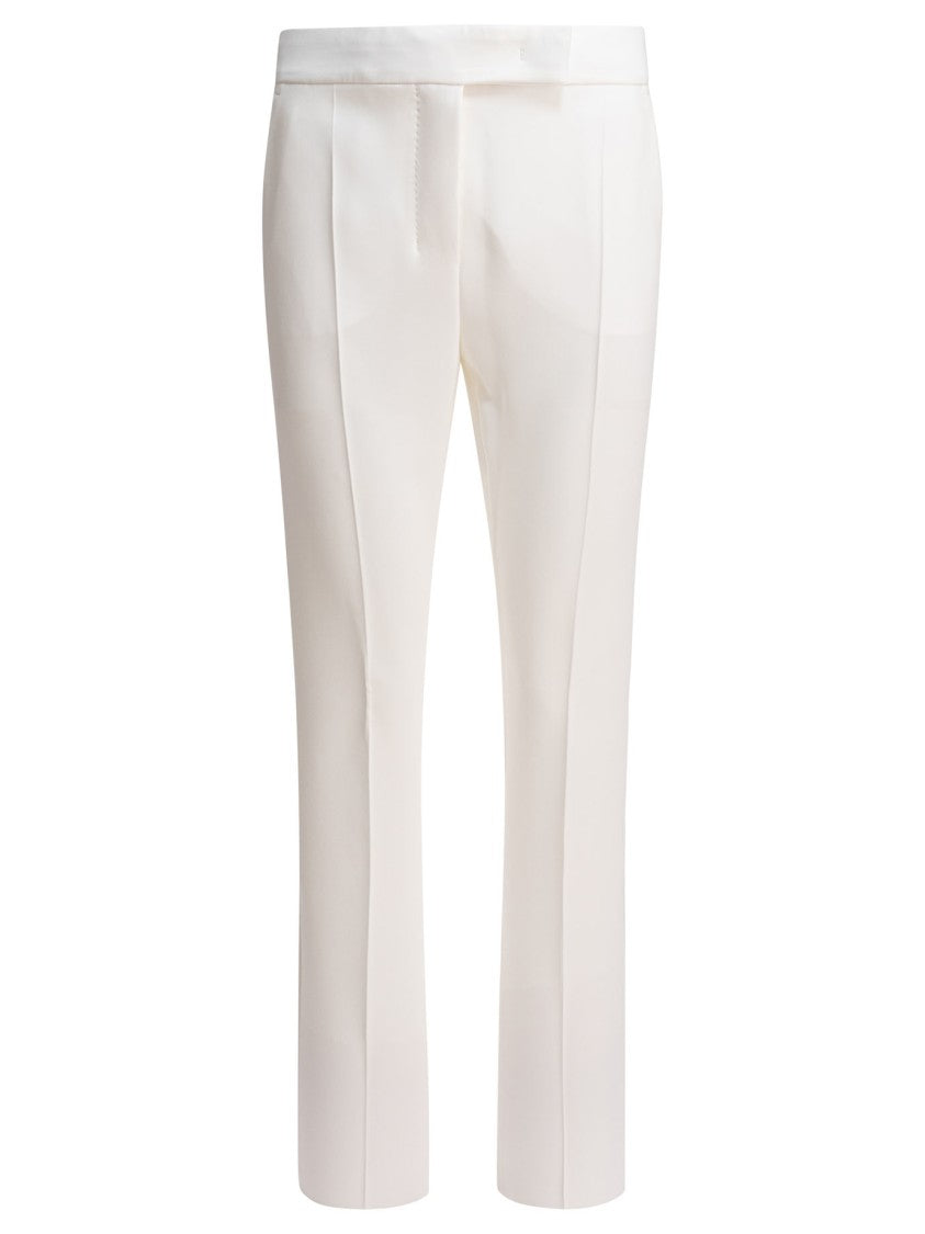 Max Mara Tailored White Trousers With Smooth Finish