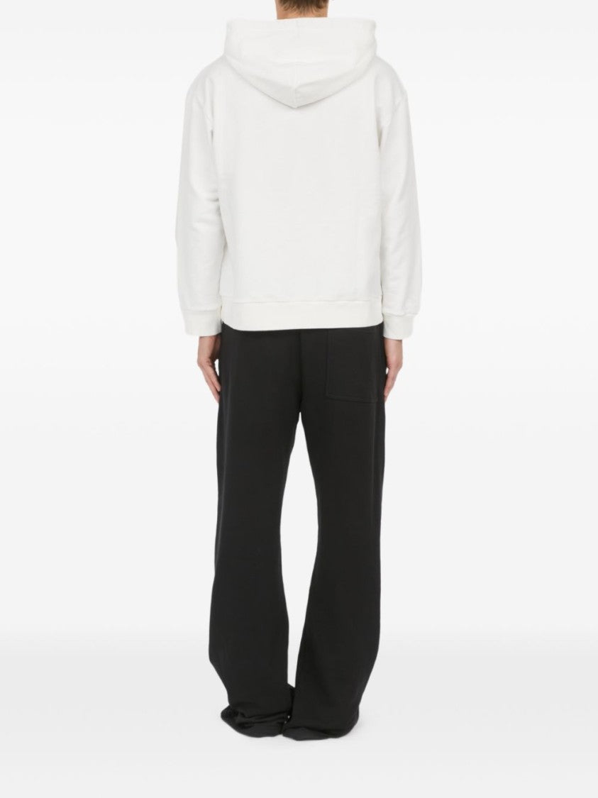 Mm6 By Maison Margiela White Cotton Front Pouch Hoodie