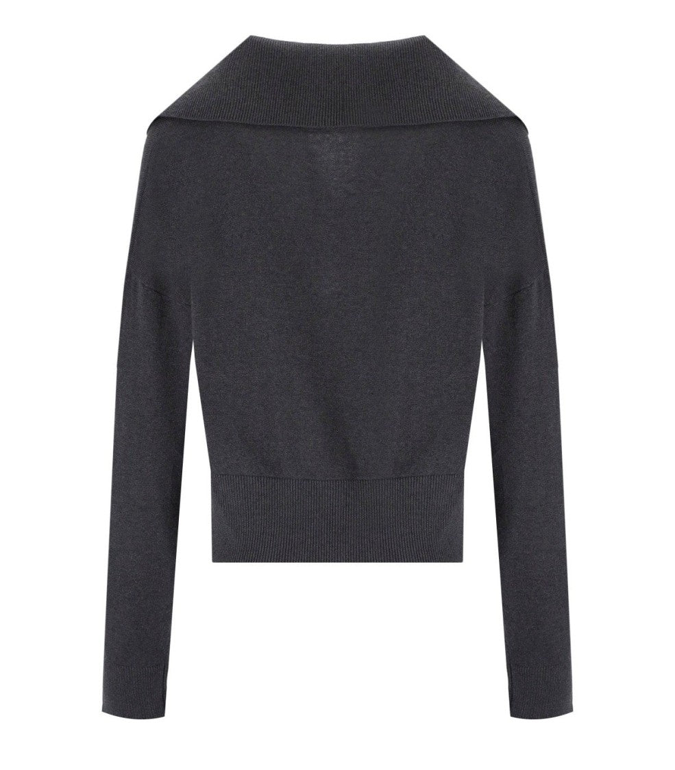 Federica Tosi Dark Grey Polo Sweater