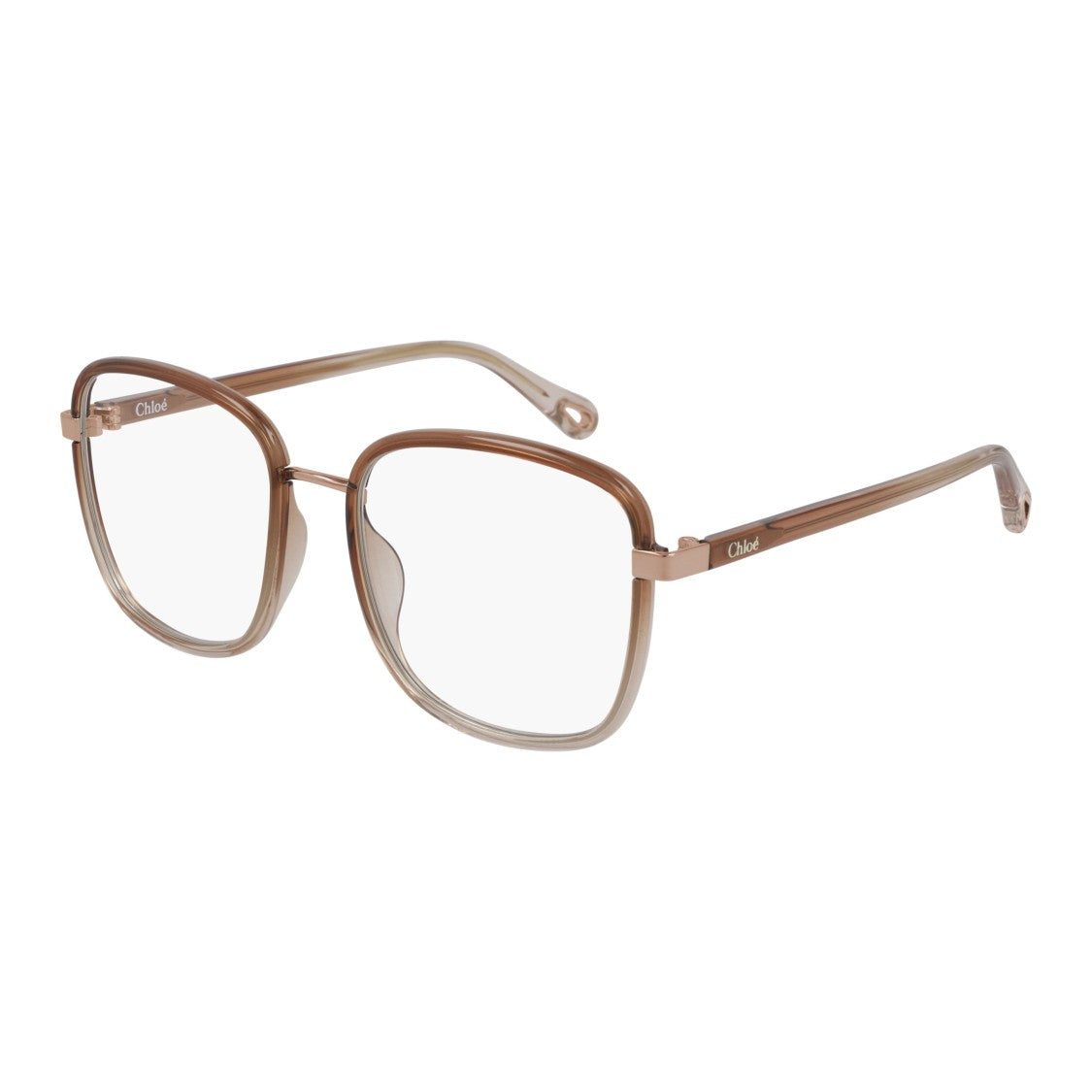 Chloé Ch0034o Gradient Brown Square Frame Eyeglasses
