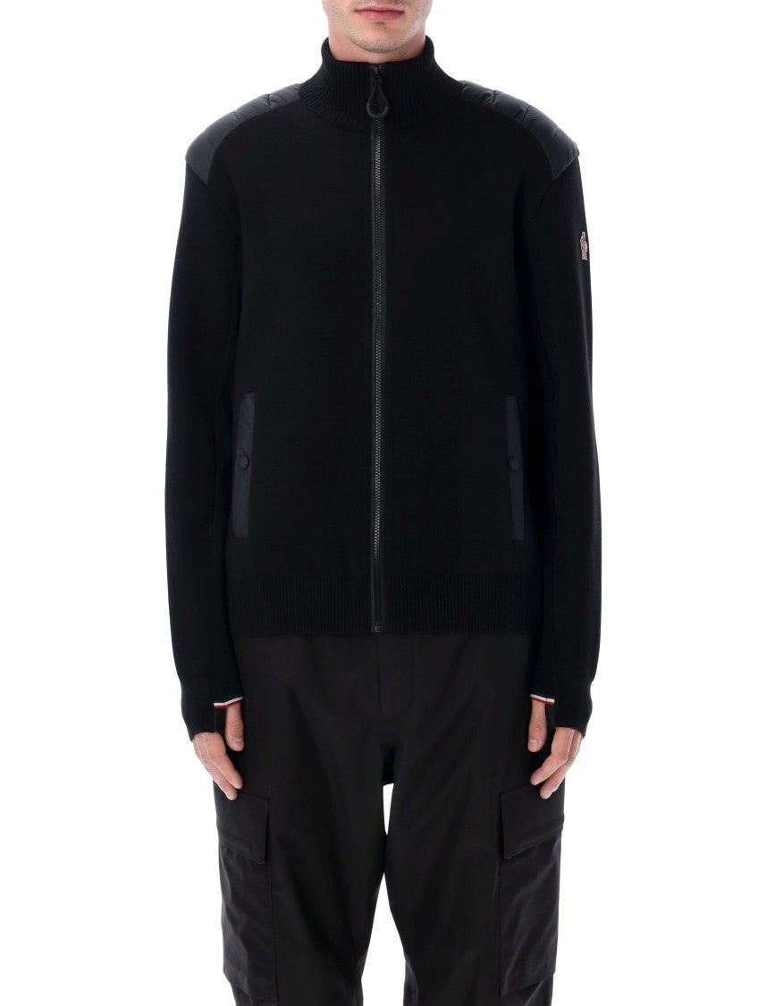 Moncler Grenoble Padded Wool Zip-Up Cardigan