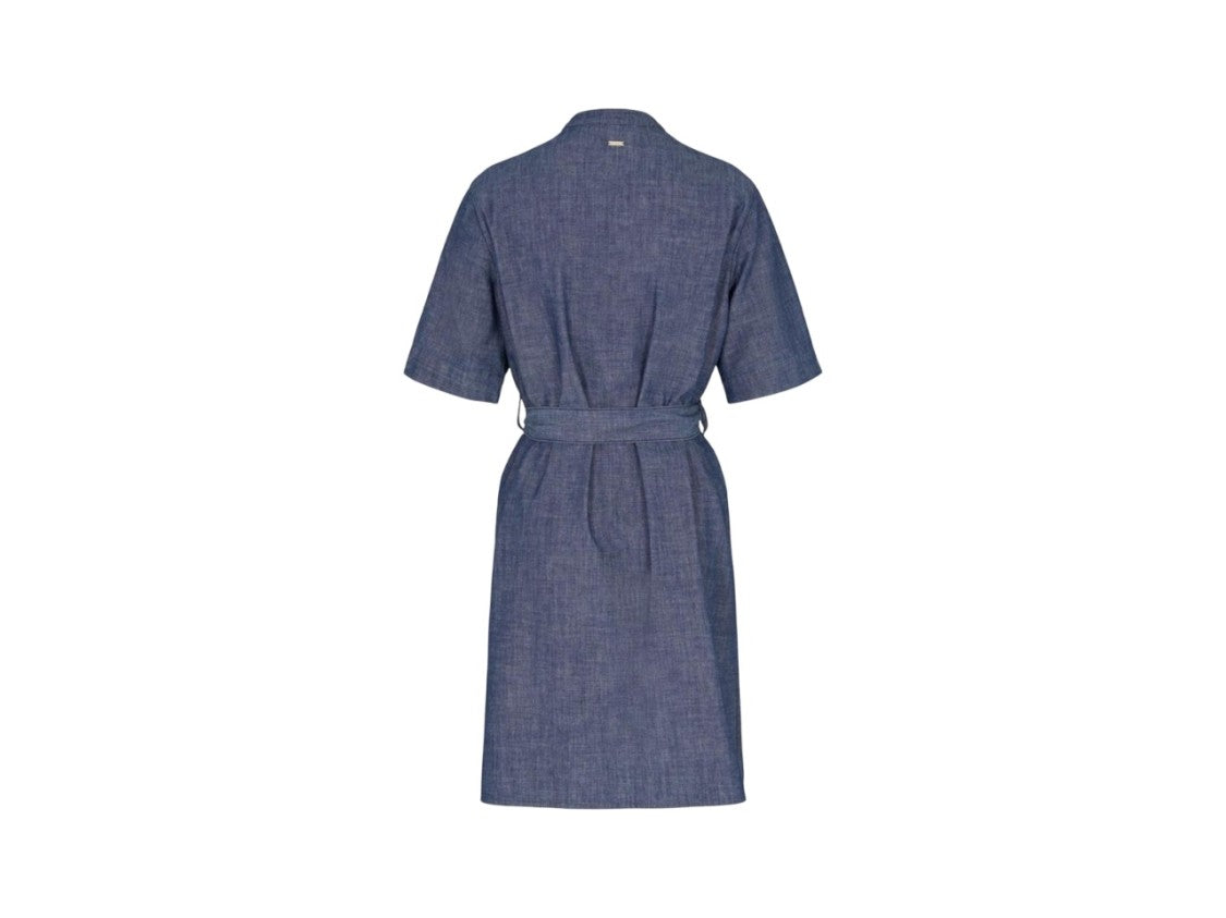 Armani Exchange Denim Shirt Dress With Mandarin Collar