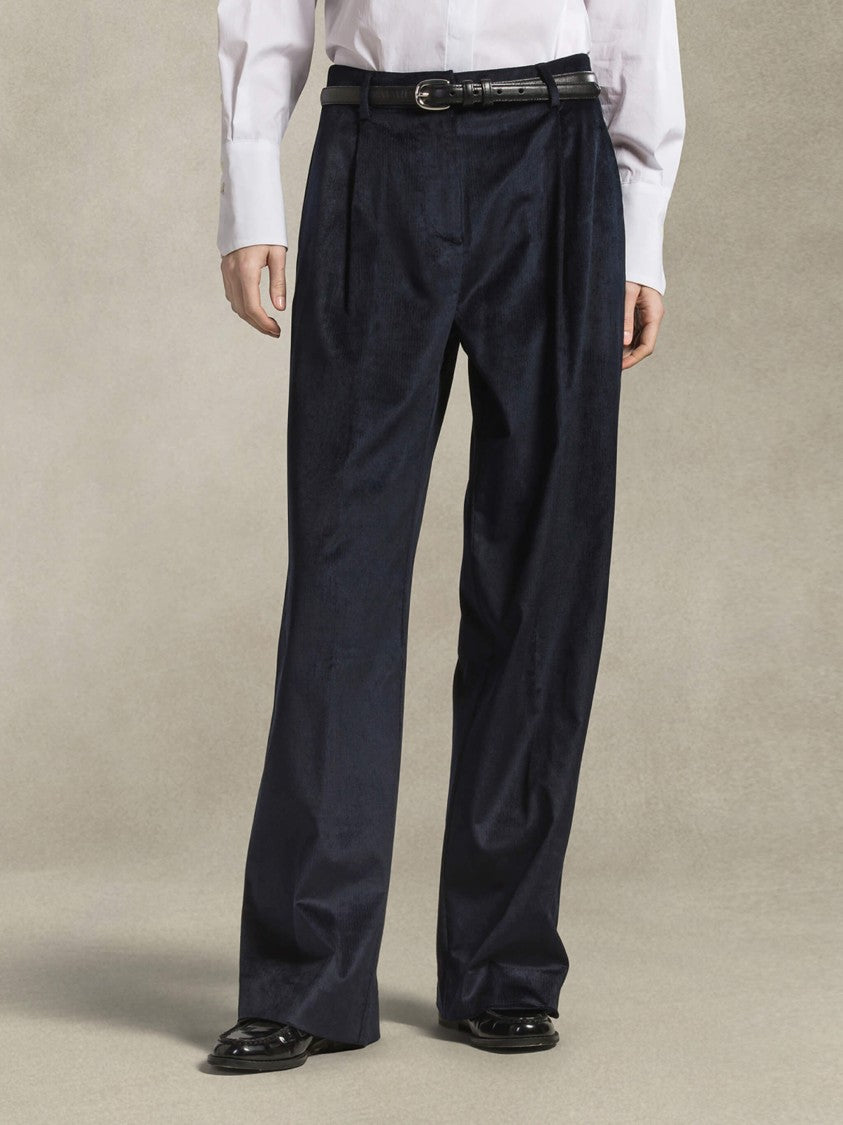 Cruna Wide-Leg Trousers With High Waist And Smooth Finish