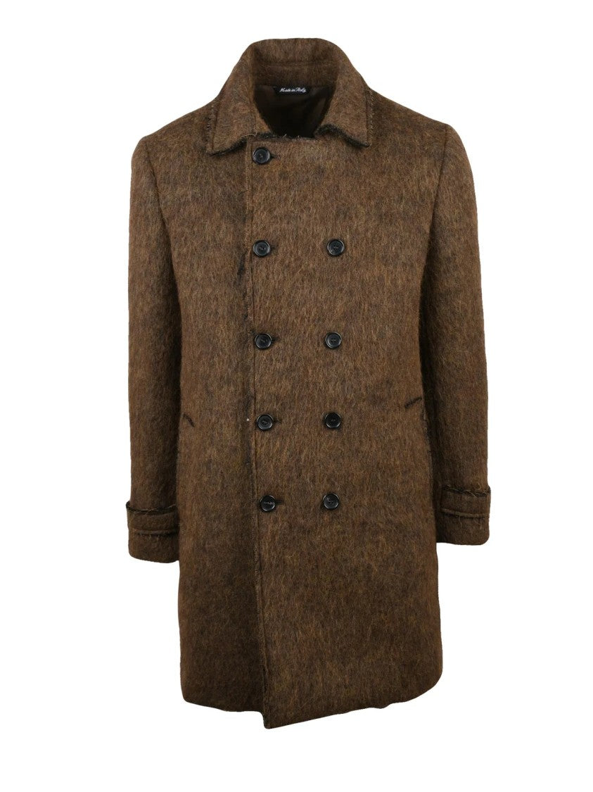 Reveres 1949 Brown Wool-Alpaca Blend Coat