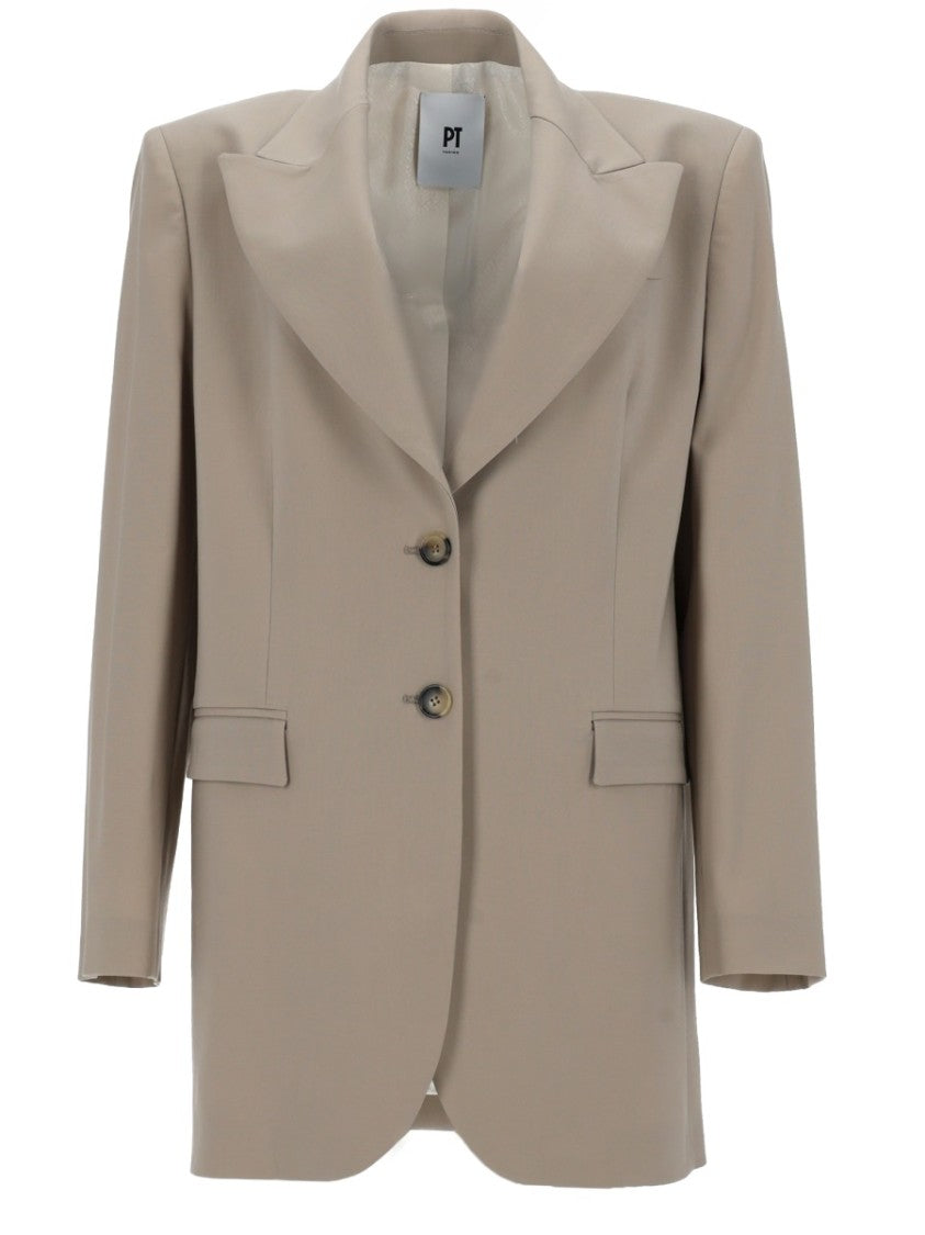 Pt Torino Victoria Virgin Wool Tailored Blazer