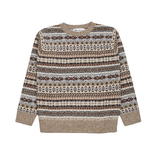 Harley Of Scotland Fair Isle Pattern Wool Sweater