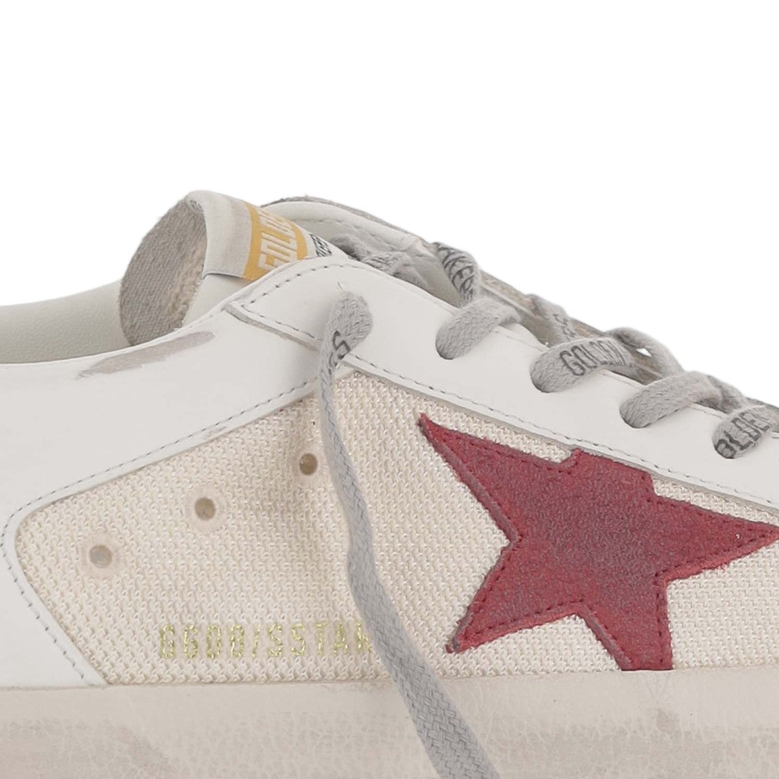 Golden Goose White Super-Star Leather Mesh Sneakers