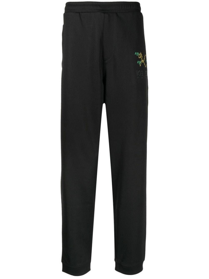 Kenzo Relaxed Fit Casual Trousers With Subtle Embroidered Logo