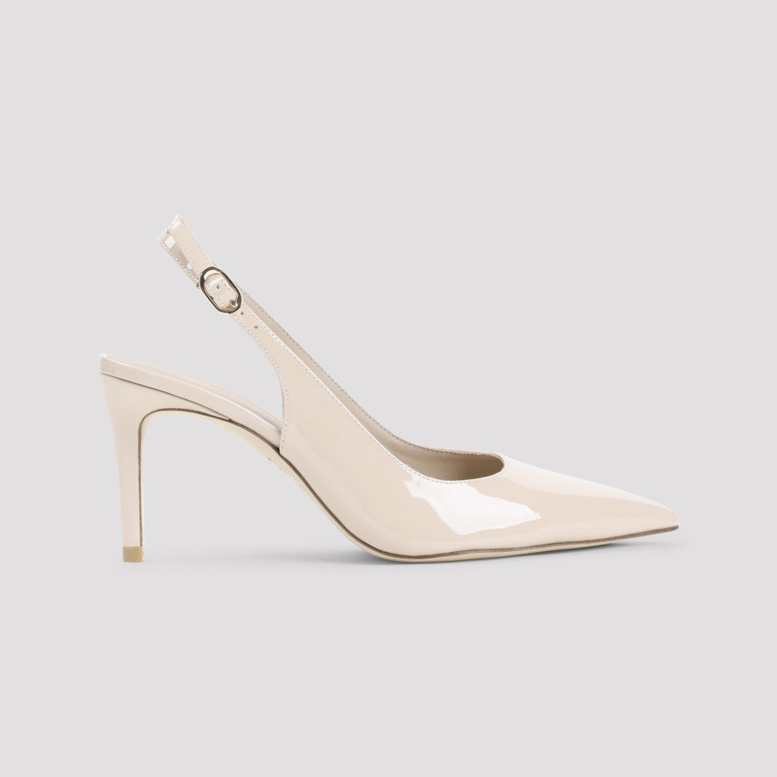 Stuart Weitzman Glossy Leather Slingback Pumps