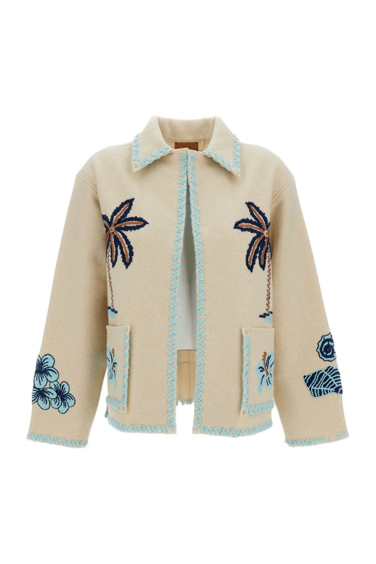Alanui Intricately Embroidered Virgin Wool Jacket With Boxy Silhouette