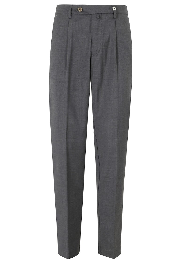 Myths Dark Grey Zeus Darts Waist Loops Wool Trousers