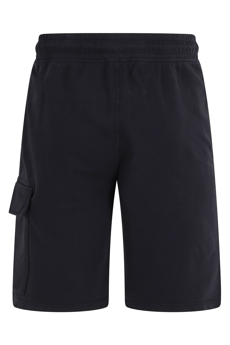 C.P. Company Dark Blue Light Fleece Cargo Lens Drawstring Cotton Shorts