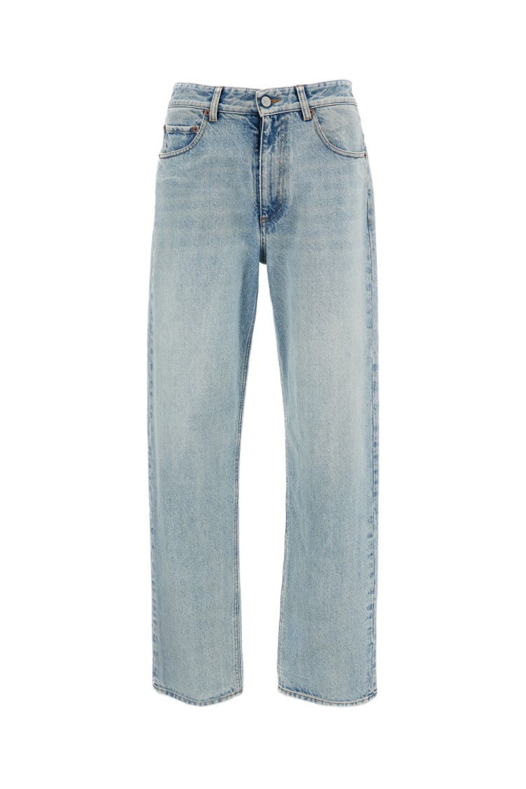 Mm6 By Maison Margiela Light Blue Light-Wash Straight-Leg Denim Jeans