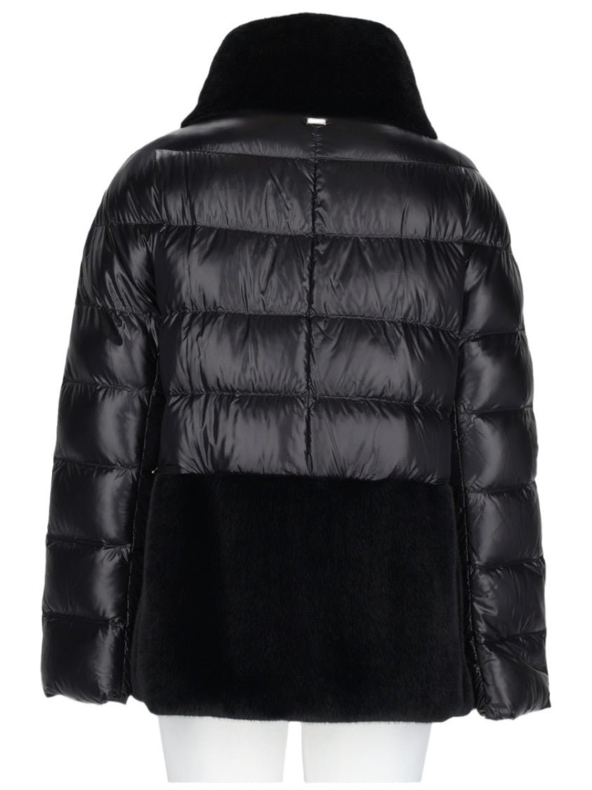 Herno Quilted Eco-Fur Inserts Polyamide Down Coat