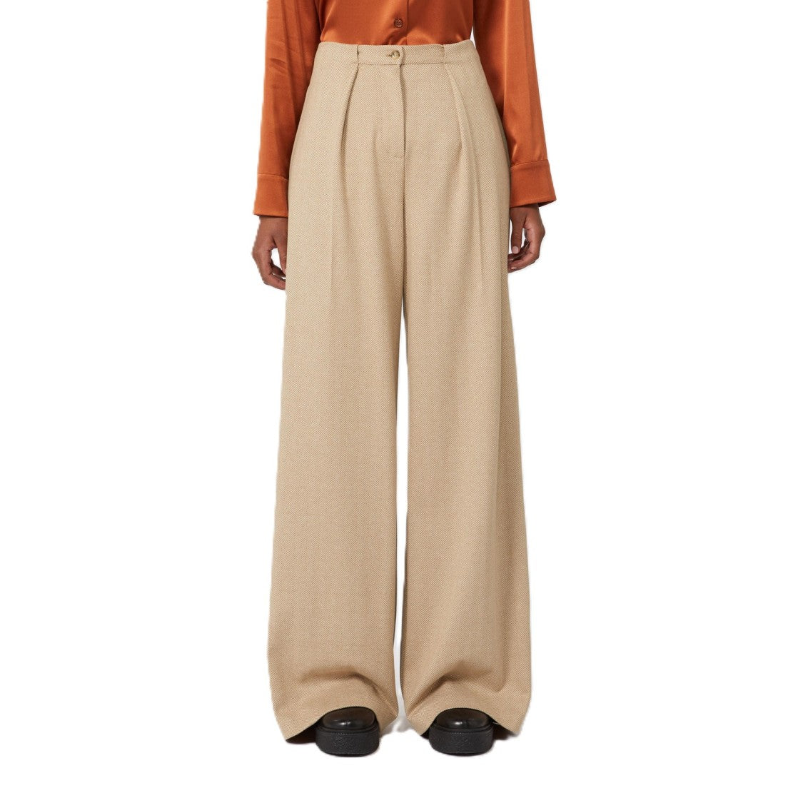 Max Mara Tailored Wide-Leg Trousers With Front Pleats
