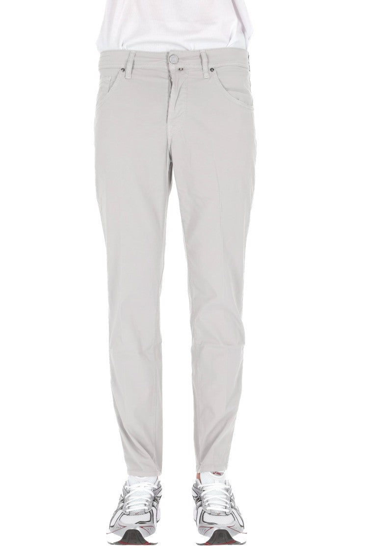 Jacob Cohen Grey Scott Saffiano Cotton Pants
