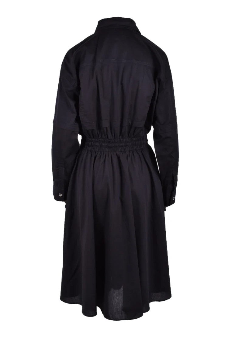 Love Moschino Cotton Lycra Shirt Dress - Black