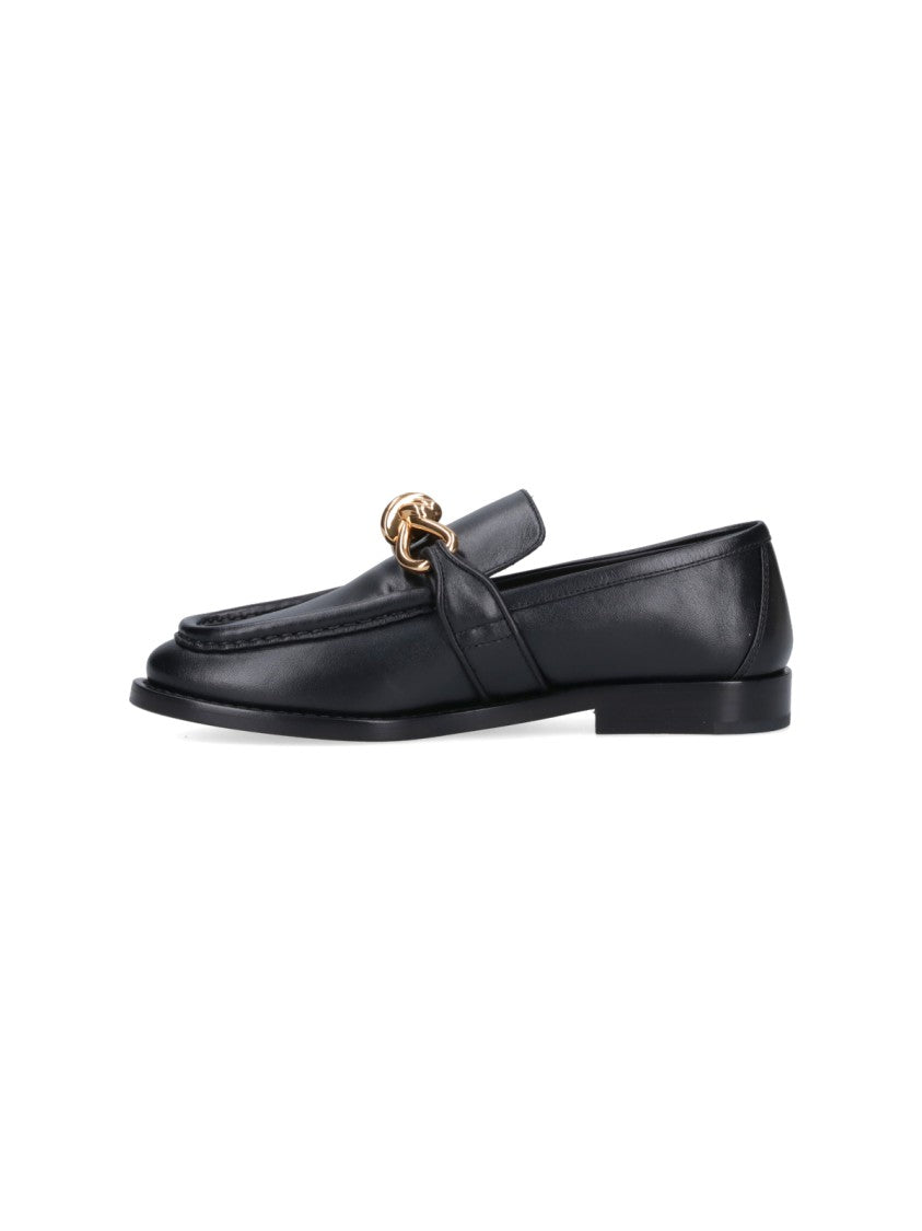 Bottega Veneta Slip-On Loafers With Hammered Leather And Gold Knot Charm
