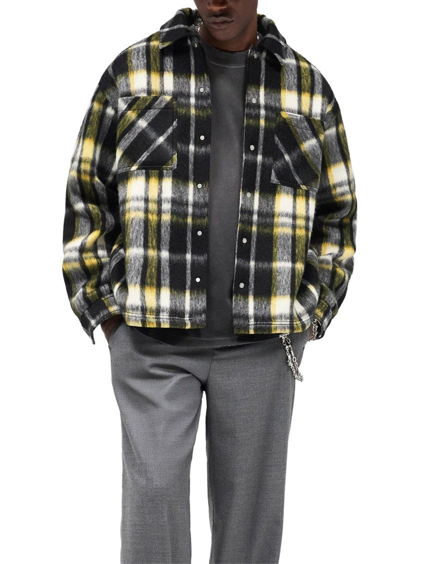 Represent Textured Overshirt With Classic Collar And Button-Down Front