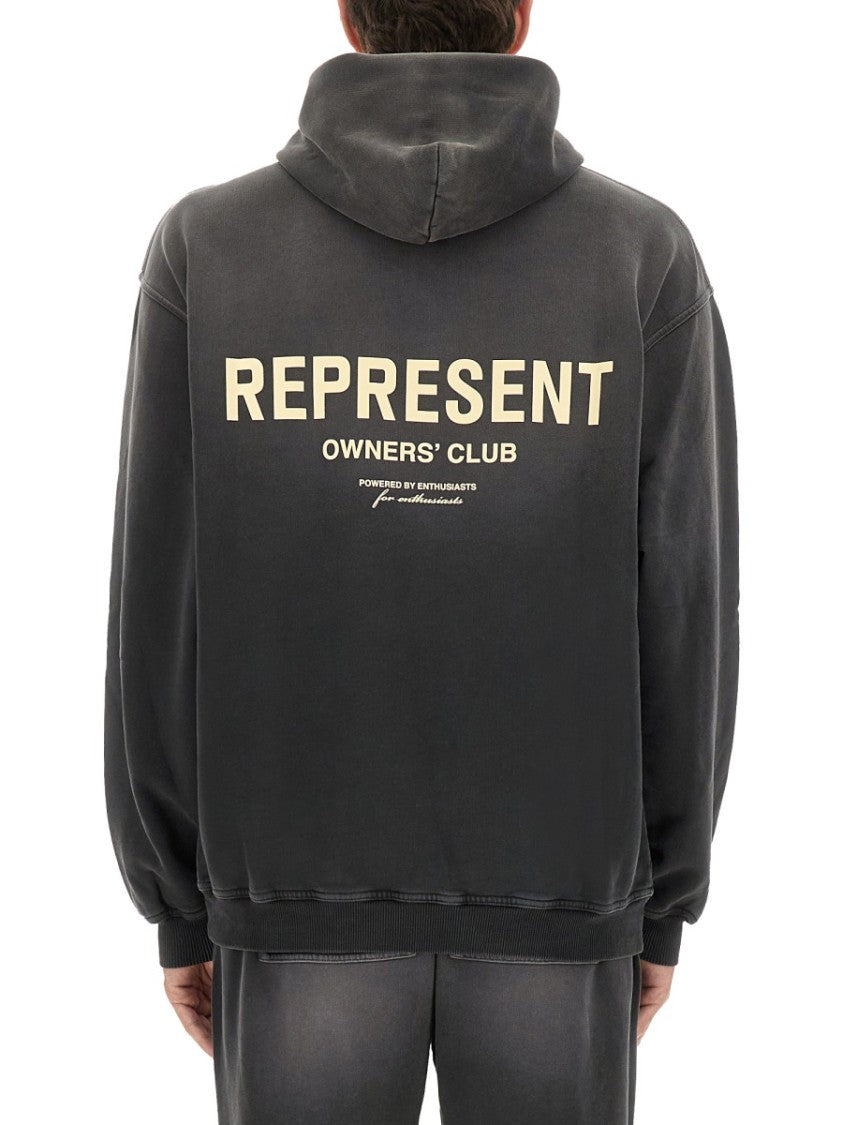 Represent Washed Black Hoodie With Relaxed Fit