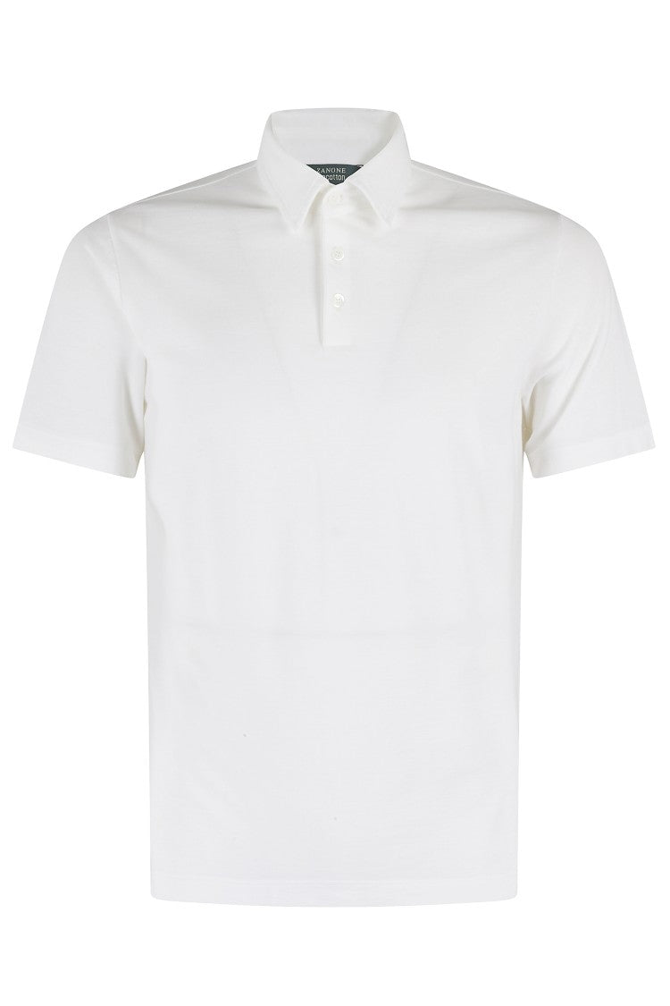 Zanone Ice Cotton Polo With Buttoned Collar