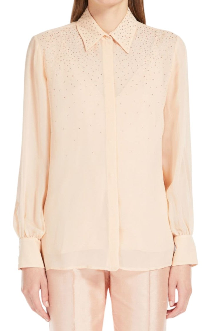 Max Mara Light Peach Blouse With Pointed Collar