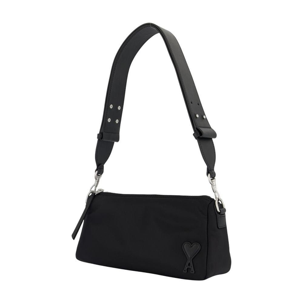 Ami Marcel Shoulder Bag - Nylon - Black